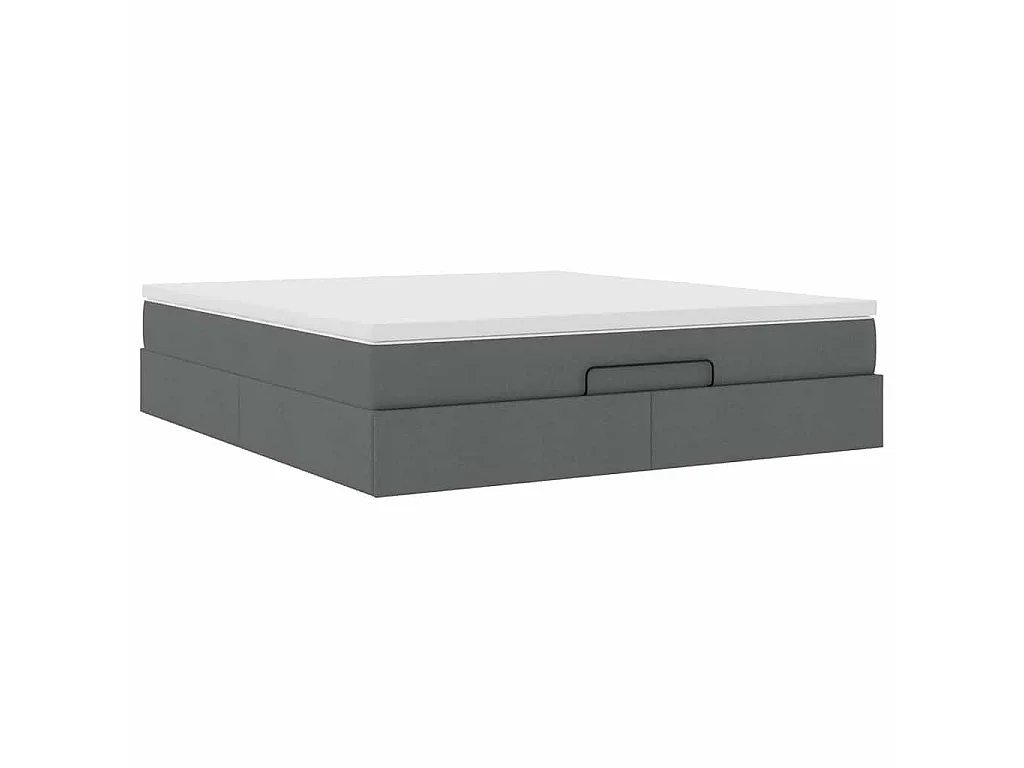 Ottoman bed met matras 160x200cm stof donkergrijs