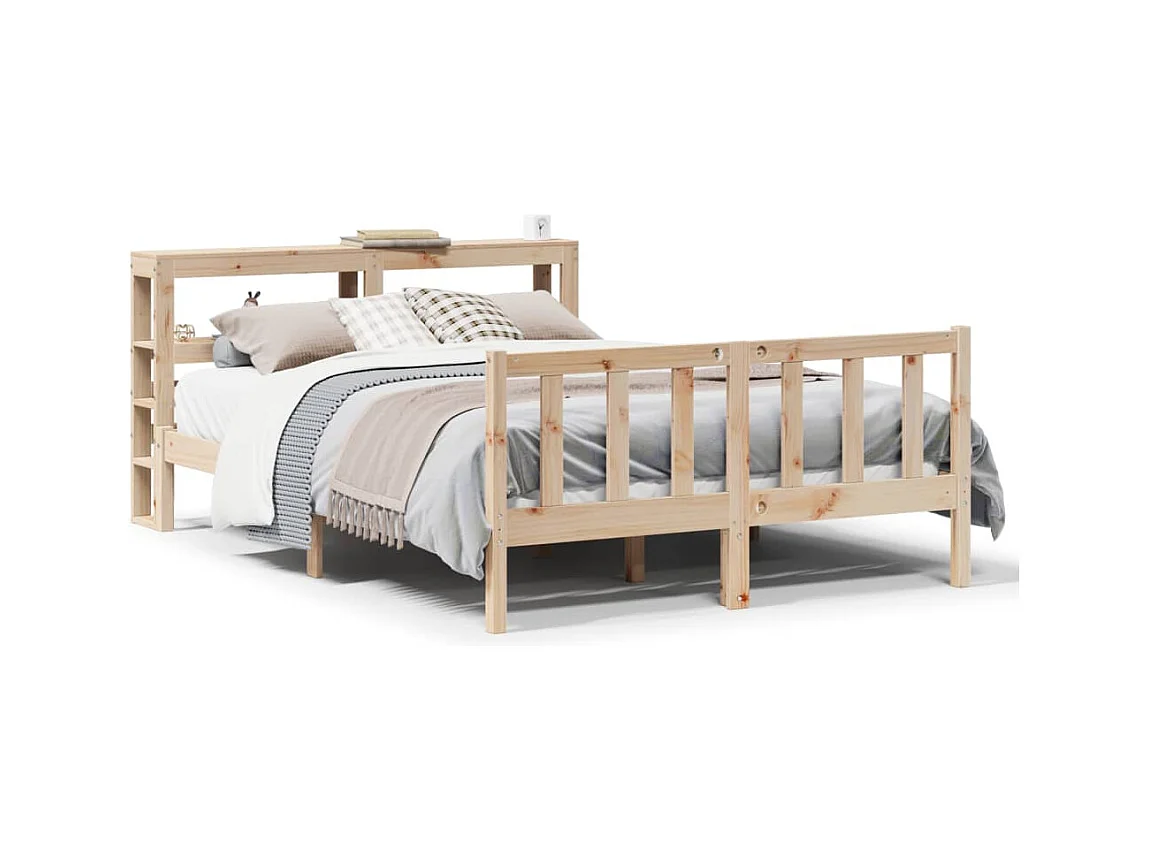 Cadre de lit sans matelas 140x200 cm bois massif de pin