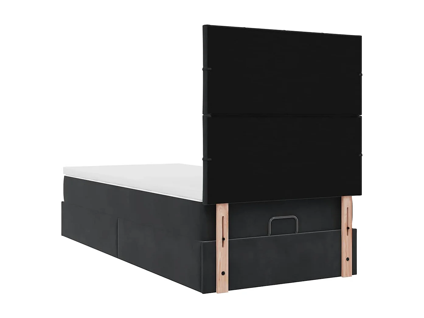 Ottoman-Bett mit Matratzen Schwarz 100x200 cm Samt