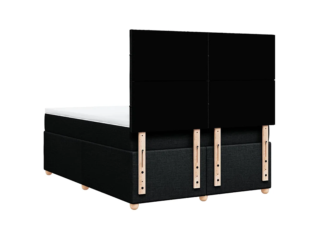 Giroletto a Molle con Materasso Nero 160x200 cm in Tessuto