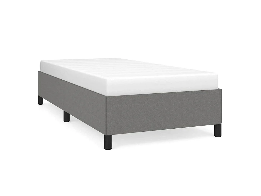 Cadre de lit sans matelas gris foncé 100x200 cm tissu