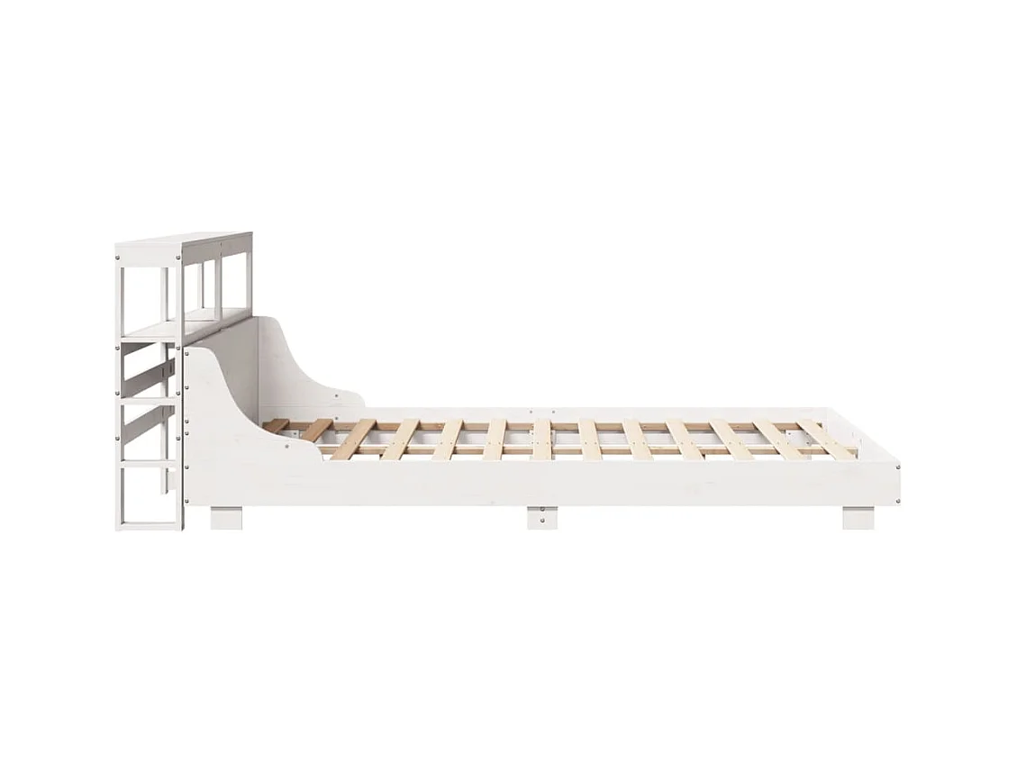 Massivholzbett ohne Matratze Weiß 160x200 Kiefernholz