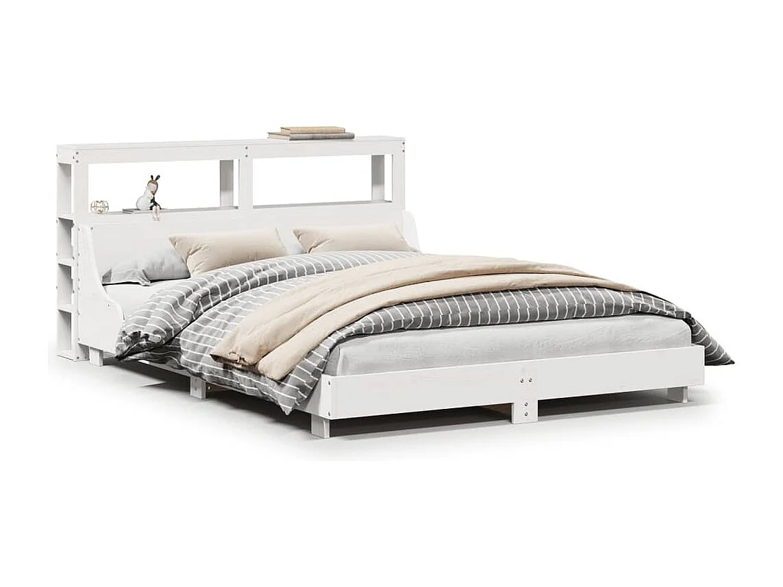 Estructura de cama sin colchón madera maciza de pino 160x200 cm