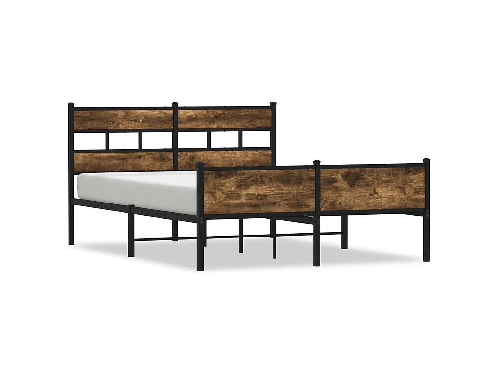 Cadre de lit sans matelas chêne fumé 140x200 cm bois ingénierie