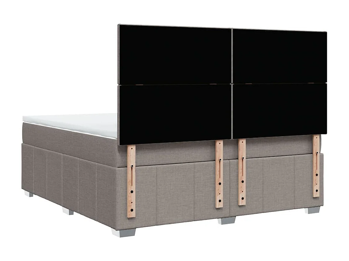 Sommier à lattes de lit avec matelas Taupe 180x200 cm Tissu