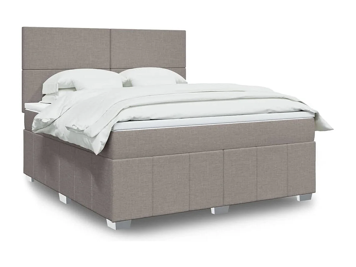 Sommier à lattes de lit avec matelas Taupe 180x200 cm Tissu