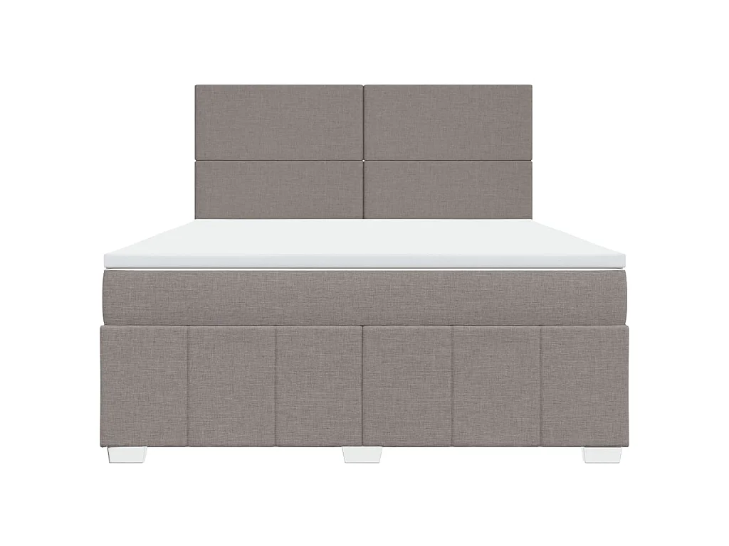 Boxspring met matras stof taupe 180x200 cm