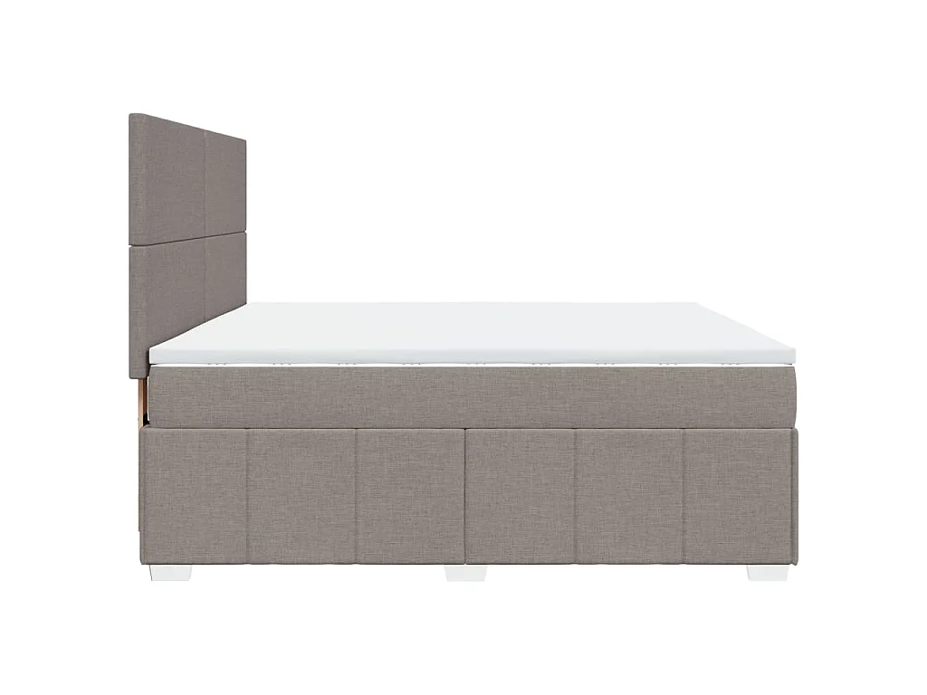 Boxspring met matras stof taupe 180x200 cm