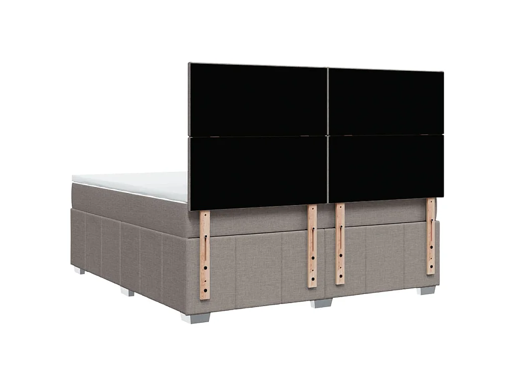 Boxspring met matras stof taupe 180x200 cm