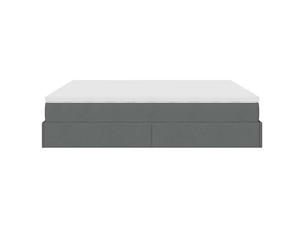 Ottoman-Bett mit Matratzen Dunkelgrau 160x200 cm Stoff