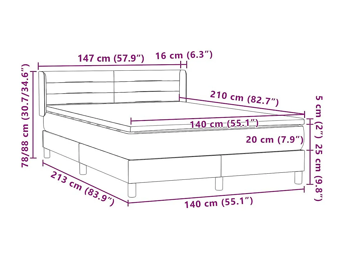 Sommier à lattes de lit avec matelas rose 140x210 cm velours