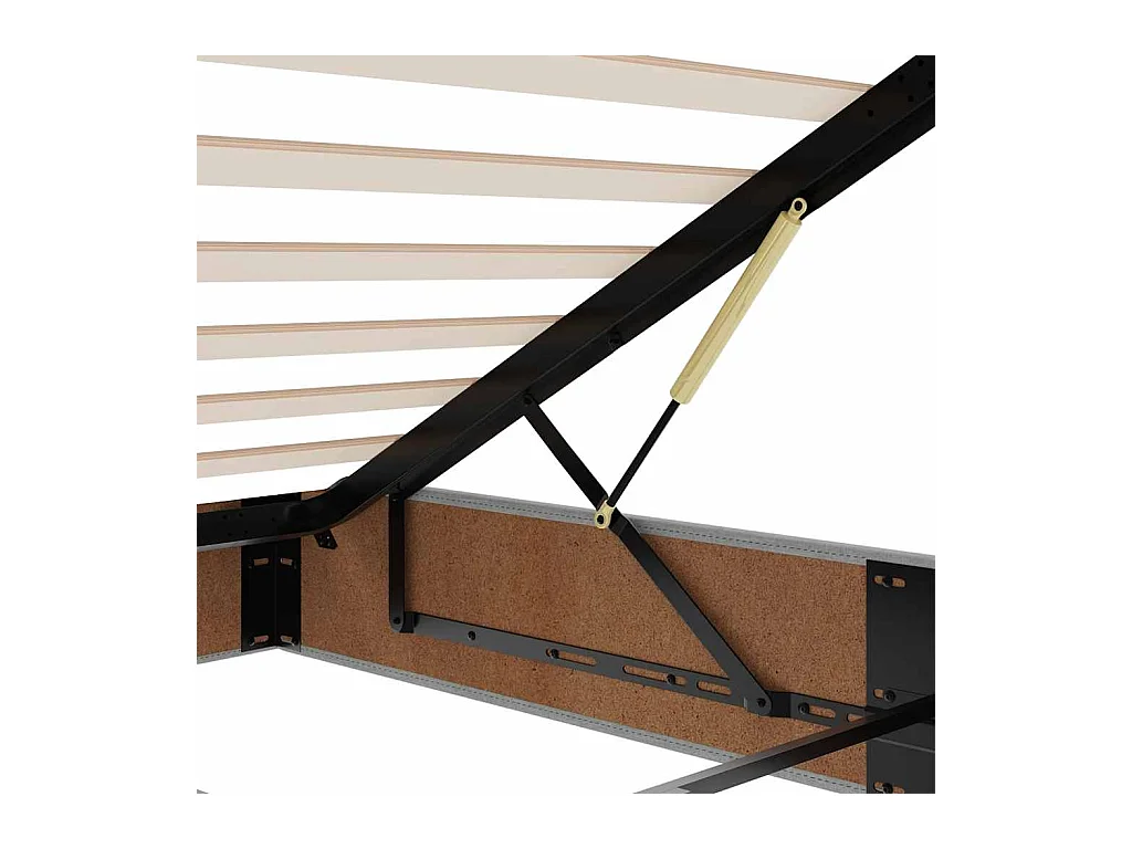 Lit ottoman avec matelas et LED gris clair 140x190 cm tissu