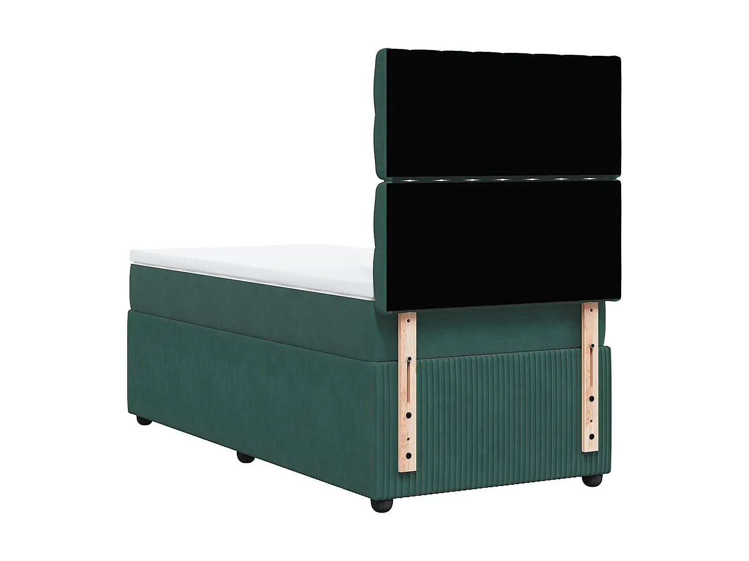 Boxspring met matras fluweel donkergroen 90x190 cm