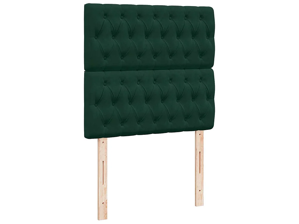 Cama box spring con colchón terciopelo verde oscuro 90x190 cm