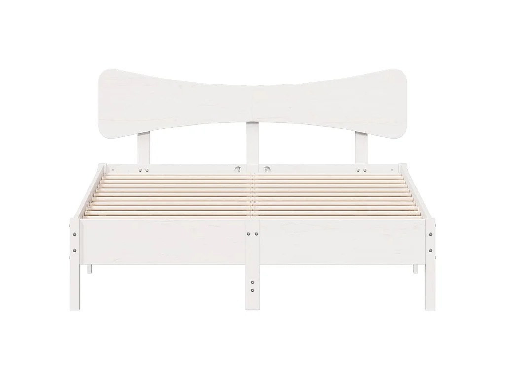 Bedframe zonder matras massief grenenhout wit 140x200 cm