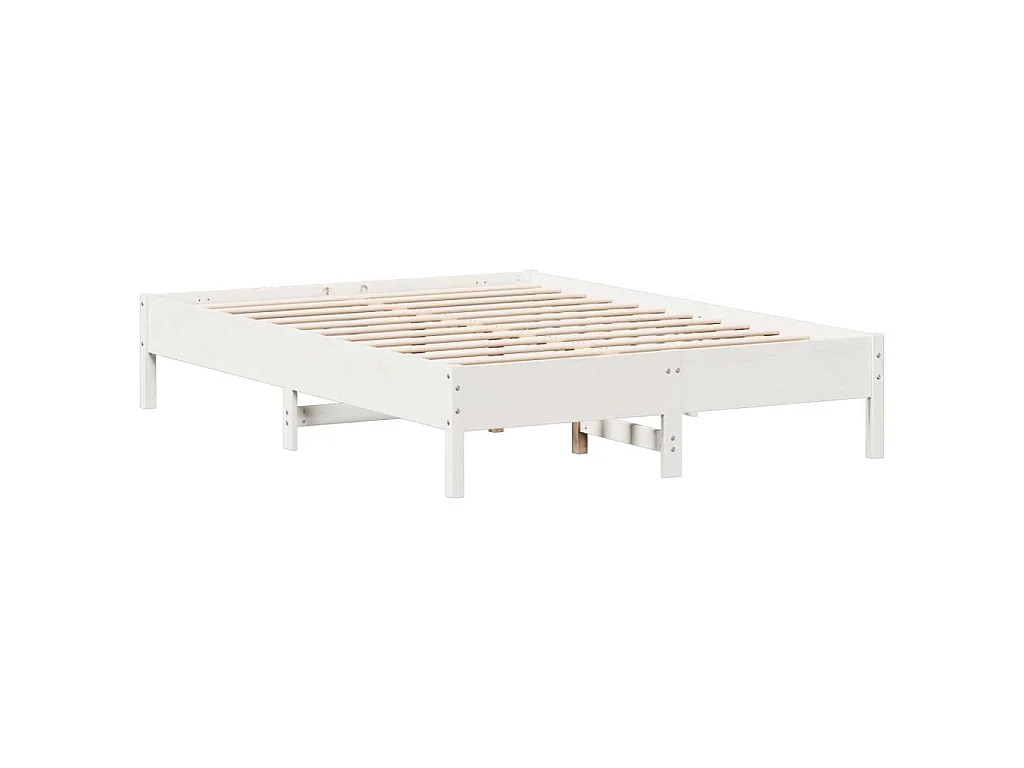 Bedframe zonder matras massief grenenhout wit 140x200 cm