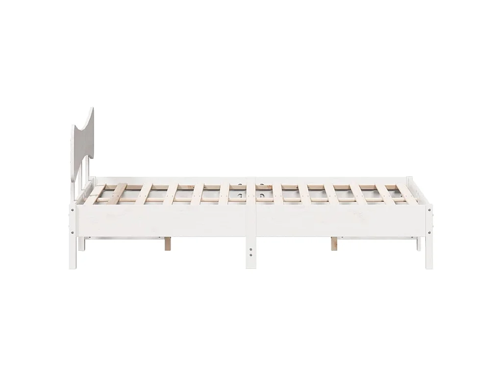 Bedframe zonder matras massief grenenhout wit 140x200 cm