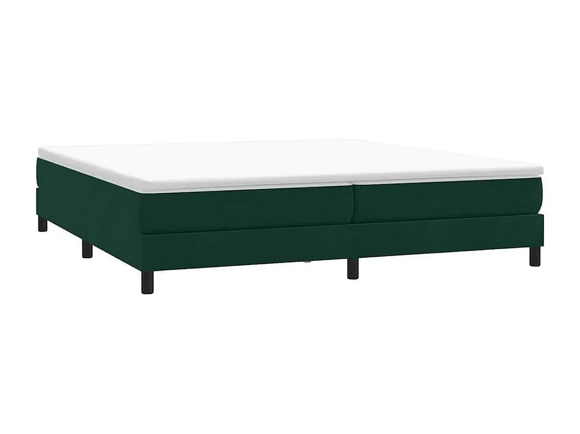 Cama com molas/colchão 180x220 cm veludo verde-escuro