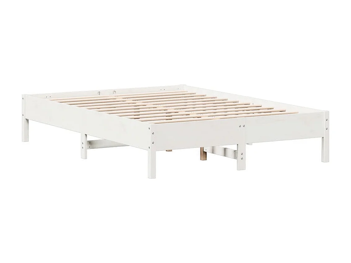 Bedframe zonder matras massief grenenhout wit 140x190 cm