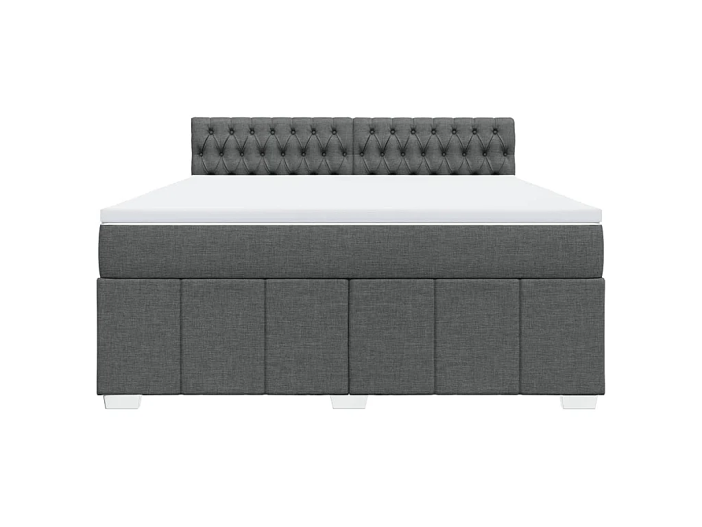 Boxspring met matras stof donkergrijs 180x200 cm