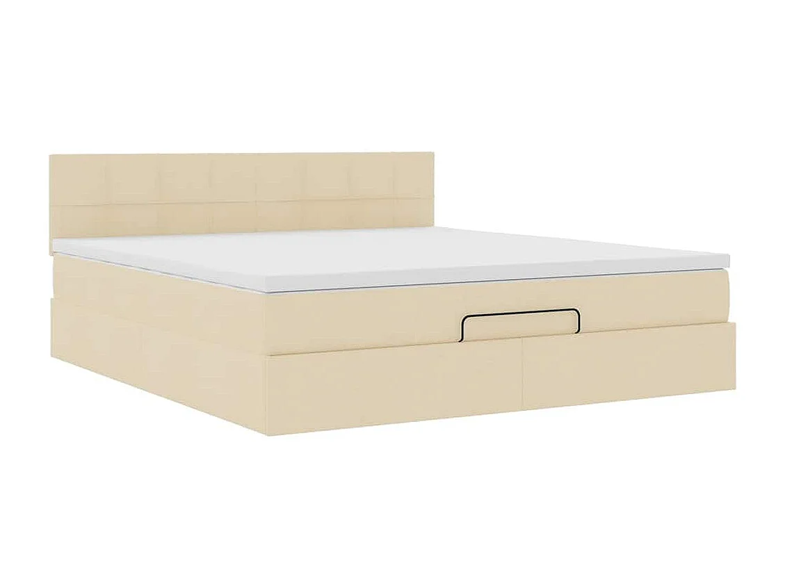 Ottoman-Bett mit Matratze Creme 160x200 cm Stoff