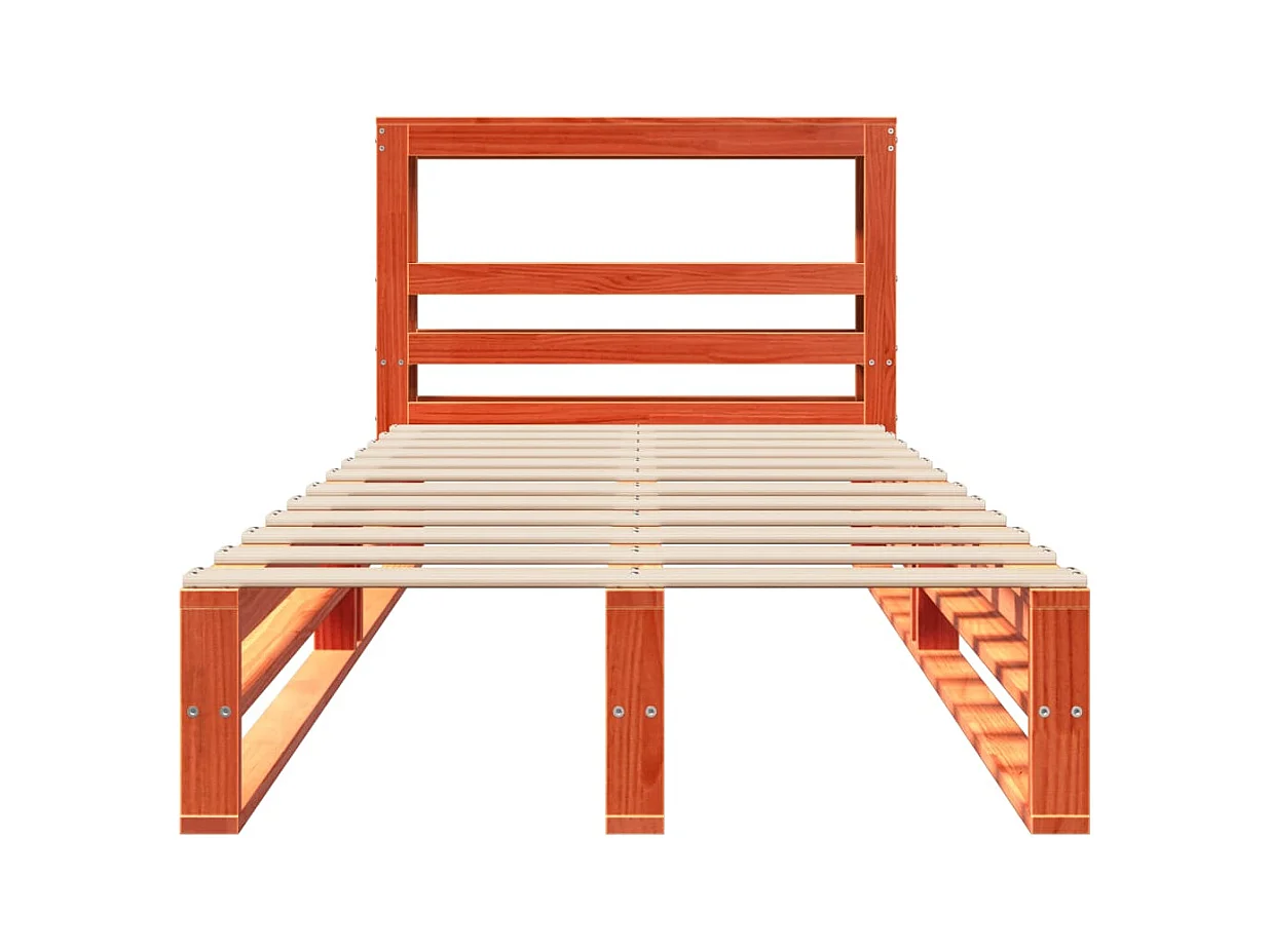 Cadre de lit sans matelas cire marron 90x190 cm bois pin massif