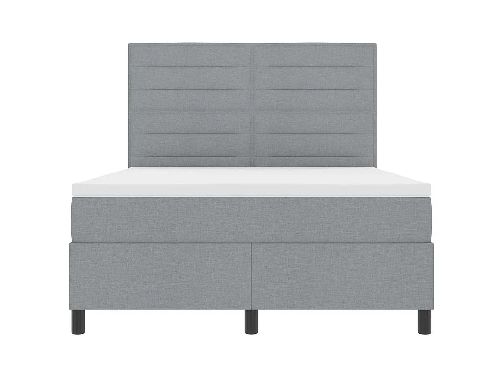 Cama tipo Box Spring con colchón Gris Claro 160 x 200 cm tela