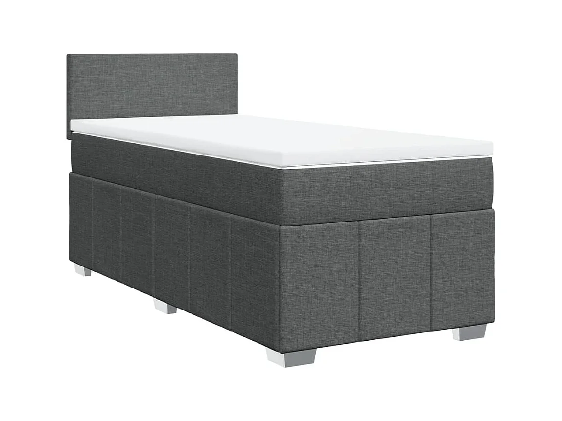 Boxspringbett mit Matratze Dunkelgrau 90x200 cm Stoff
