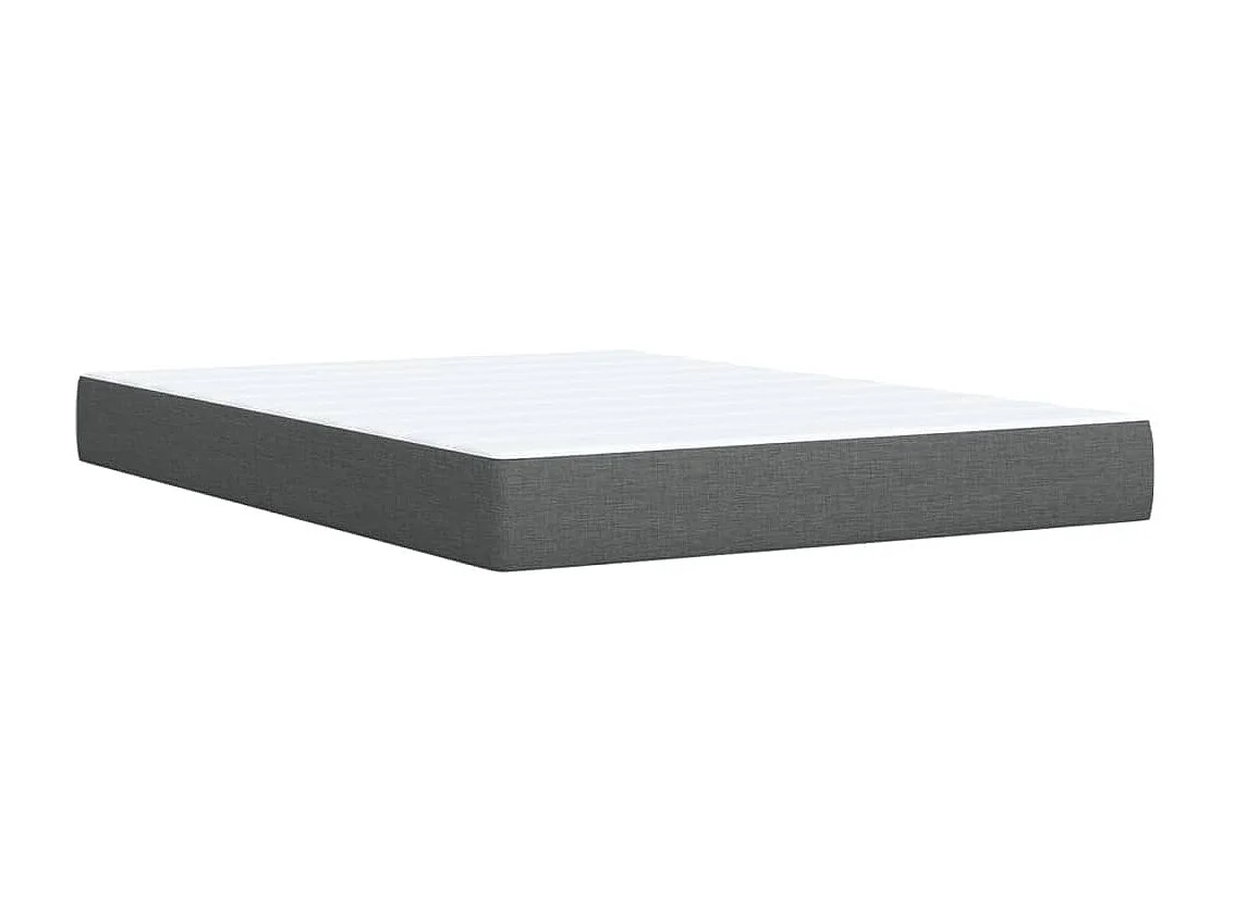 Cama box spring con colchón tela gris oscuro 140x200 cm