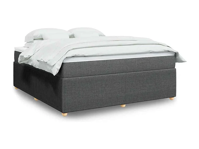 Boxspringbett mit Matratze Dunkelgrau 180x200 cm Stoff