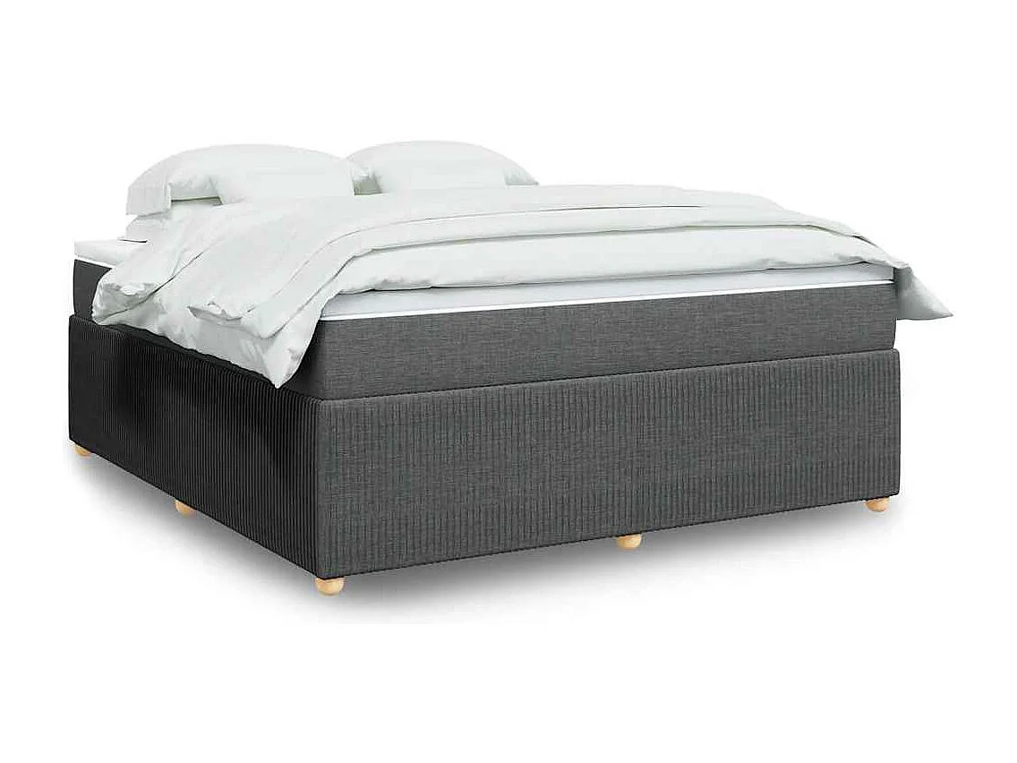 Boxspringbett mit Matratze Dunkelgrau 180x200 cm Stoff