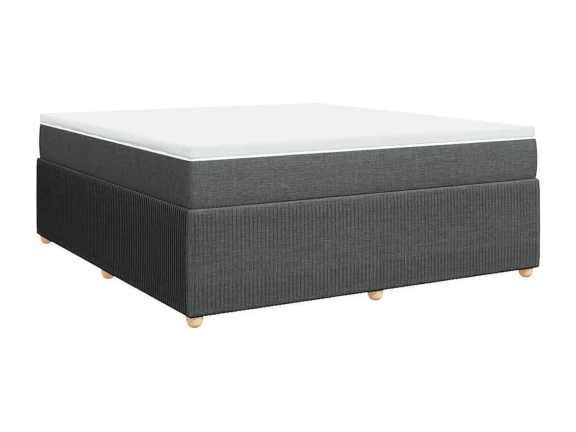 Boxspringbett mit Matratze Dunkelgrau 180x200 cm Stoff