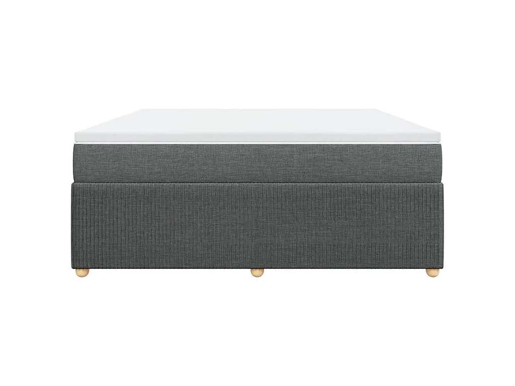 Cama box spring con colchón tela gris oscuro 180x200 cm