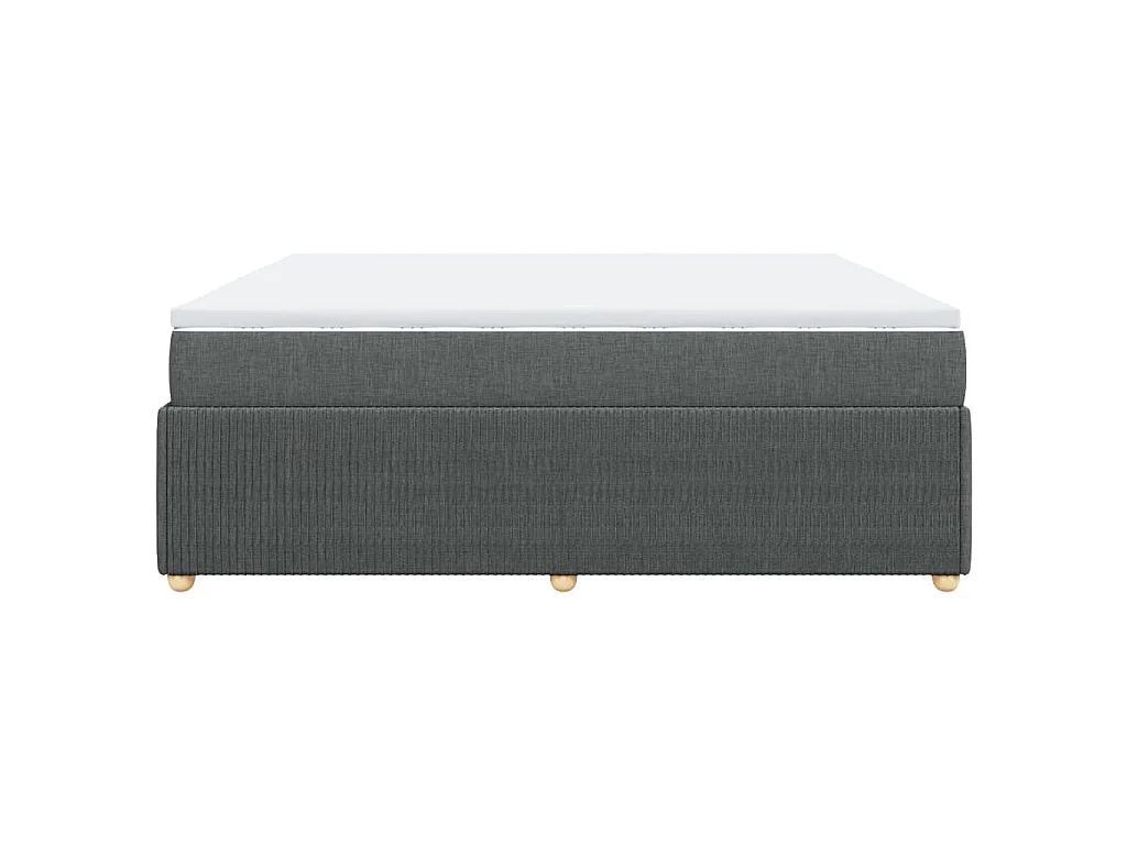 Cama box spring con colchón tela gris oscuro 180x200 cm