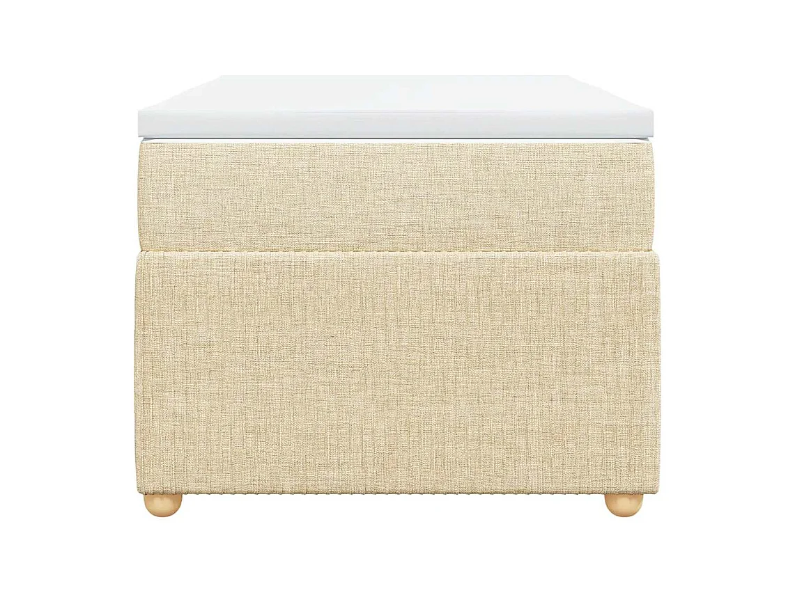 Sommier à lattes de lit et matelas Crème 90x190 cm Tissu