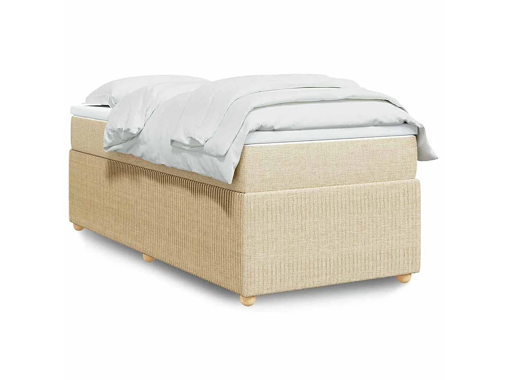 Boxspringbett mit Matratze Creme 90x190 cm Stoff