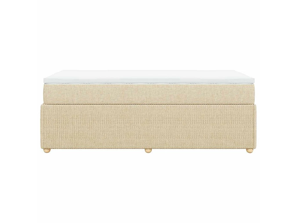 Sommier à lattes de lit et matelas Crème 90x190 cm Tissu
