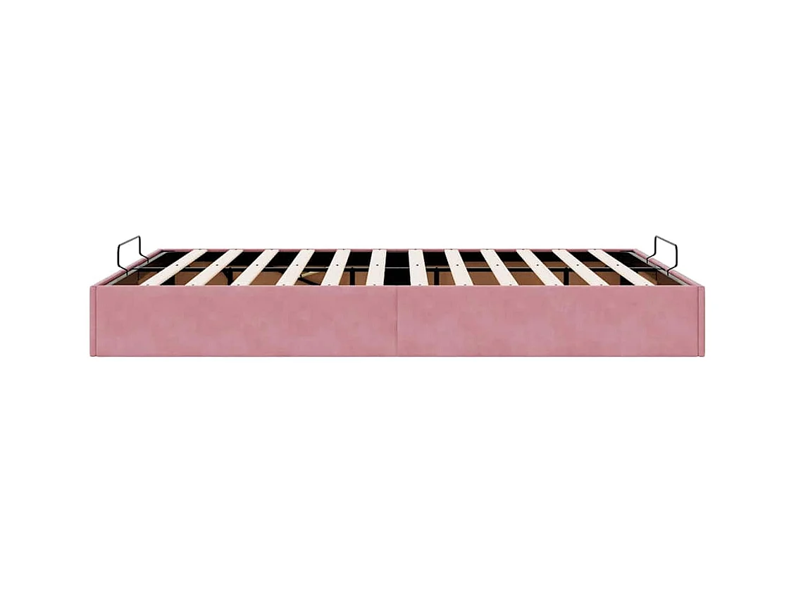 Ottoman bedframe zonder matras 140x200 cm fluweel roze