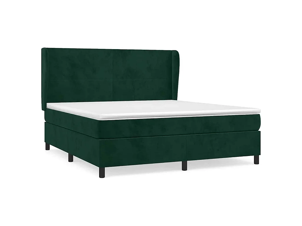 Boxspringbett mit Matratze Dunkelgrün 180x200 cm Samt