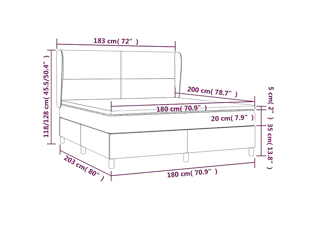 Boxspringbett mit Matratze Dunkelgrün 180x200 cm Samt