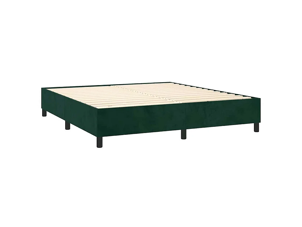 Boxspringbett mit Matratze Dunkelgrün 180x200 cm Samt