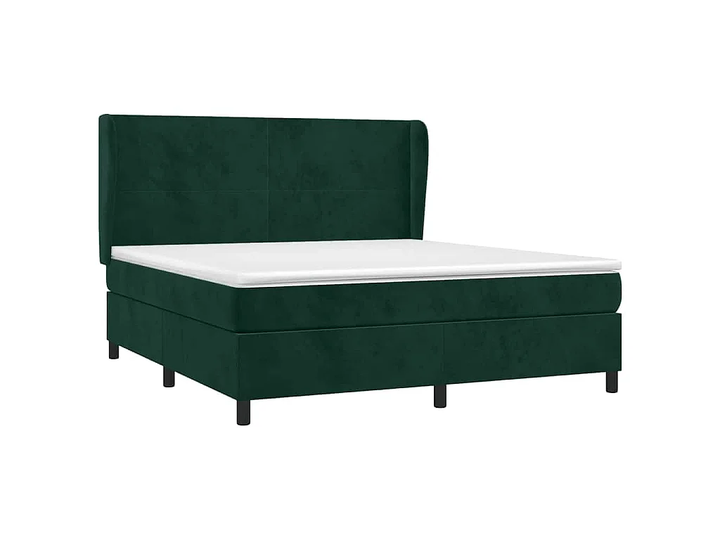 Boxspringbett mit Matratze Dunkelgrün 180x200 cm Samt