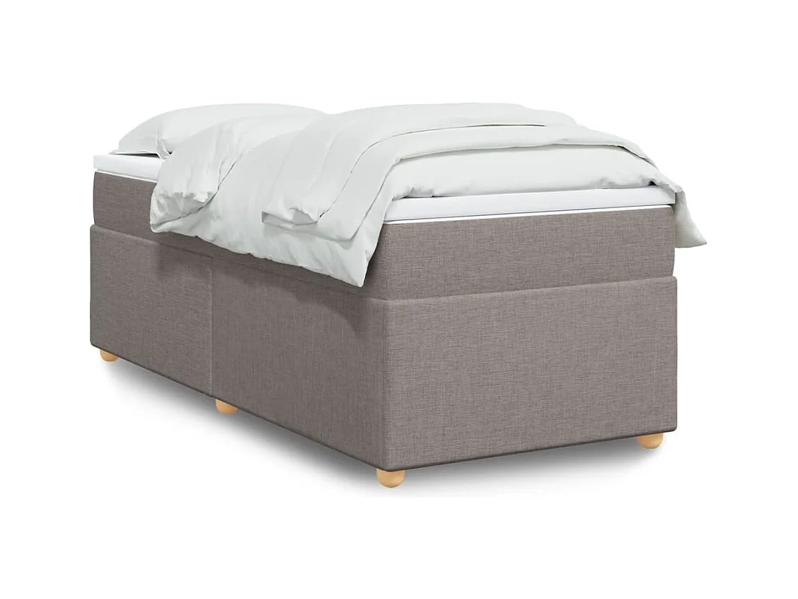 Sommier à lattes de lit avec matelas Taupe 100x200 cm Tissu