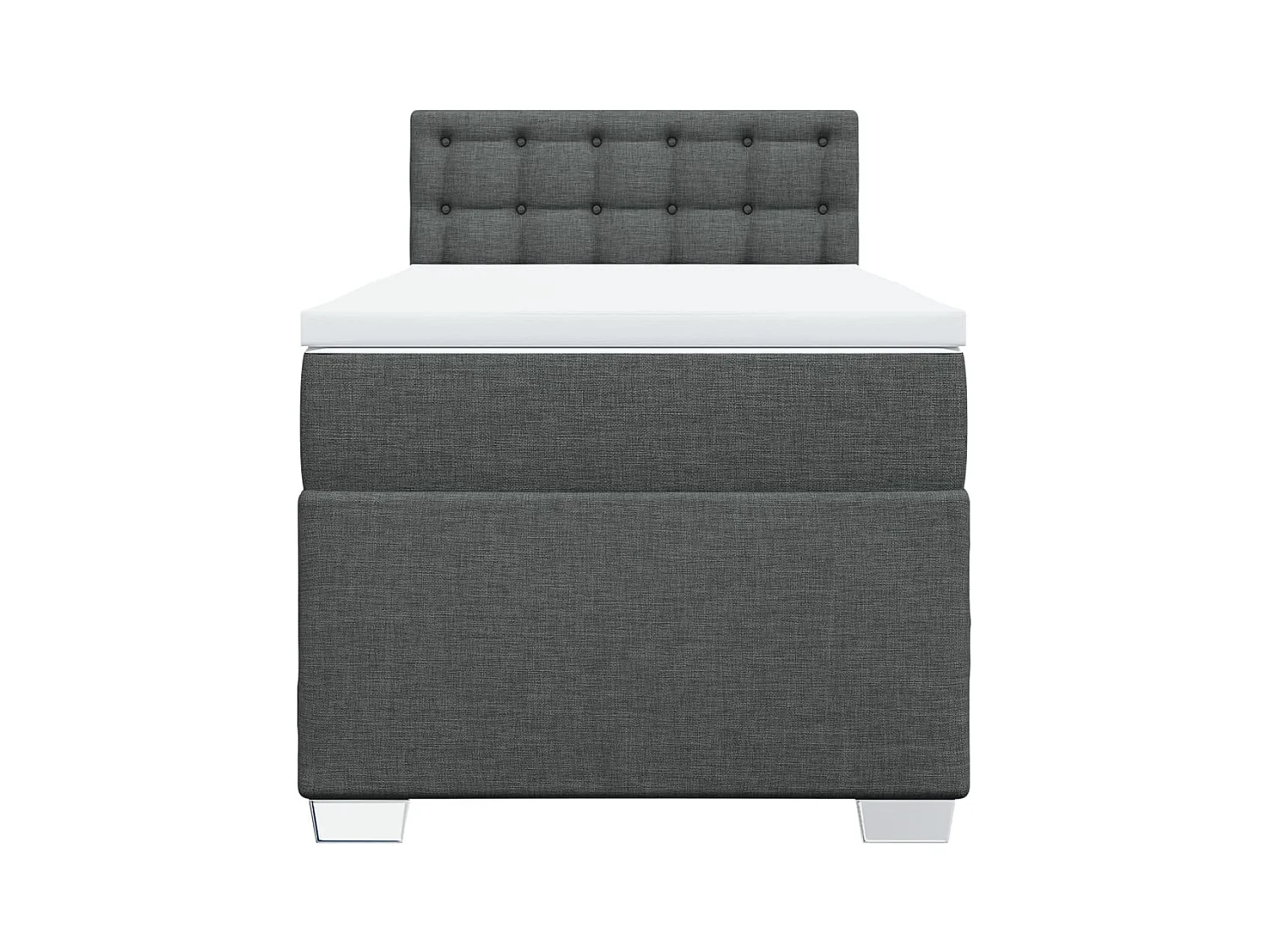 Giroletto a Molle con Materasso Grigio Scuro 100x200 cm Tessuto