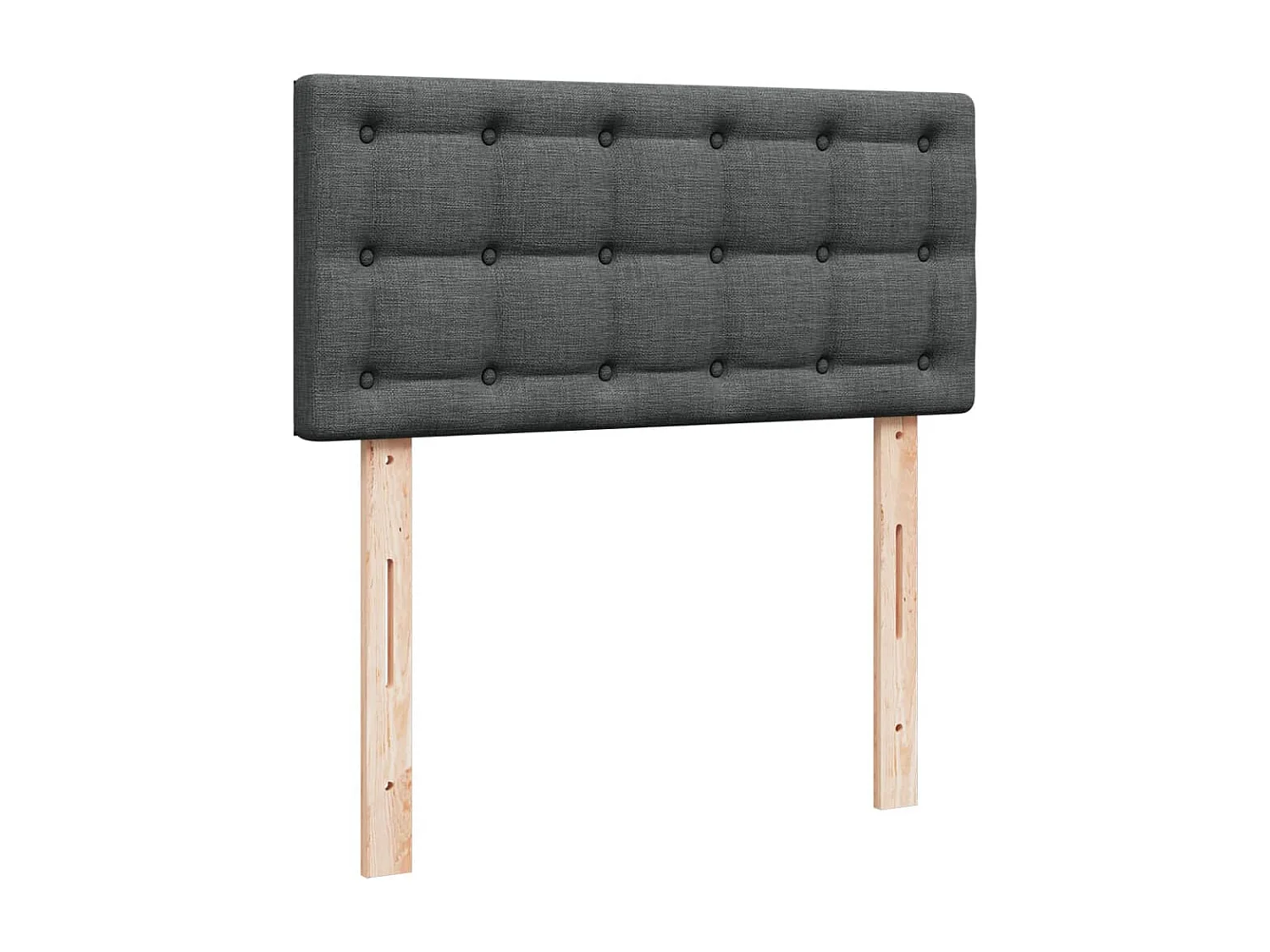 Cama box spring con colchón tela gris oscuro 100x200 cm