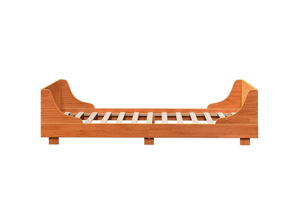 Cama sin colchón madera maciza de pino marrón cera 100x200 cm