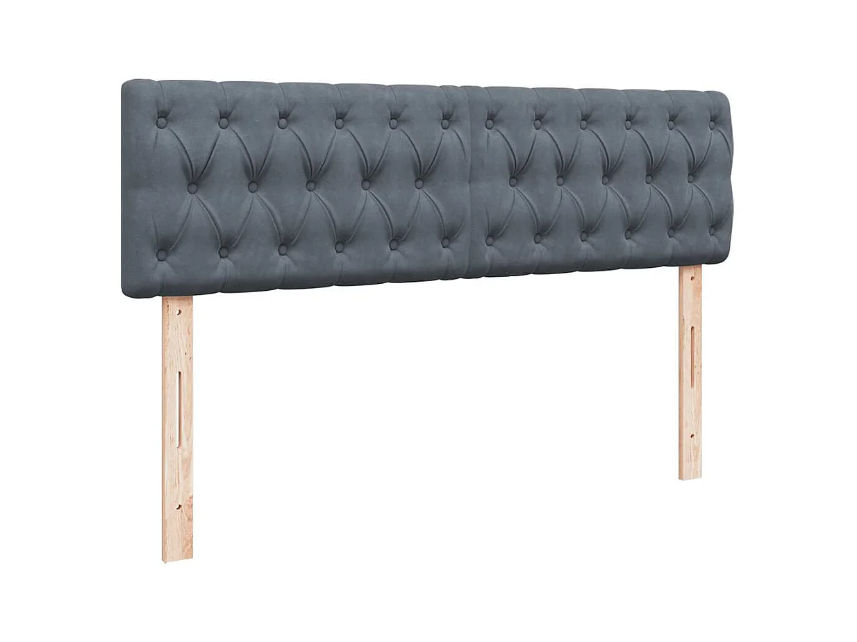 Cadre de lit ottoman avec matelas gris foncé 140x190 cm velours