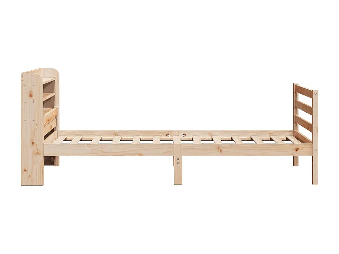 Giroletto con Testiera 100x200 cm Legno Massello di Pino