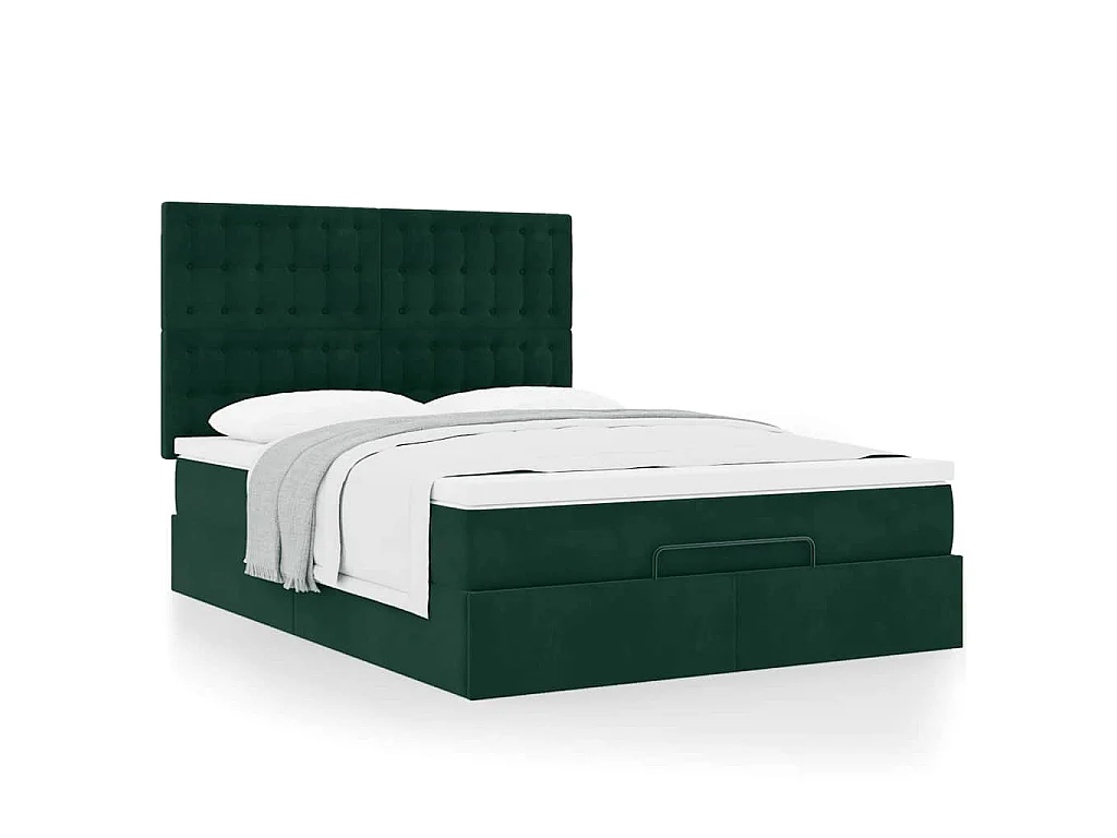 Struttura Letto Pouf con Materassi 140x200 cm in Velluto