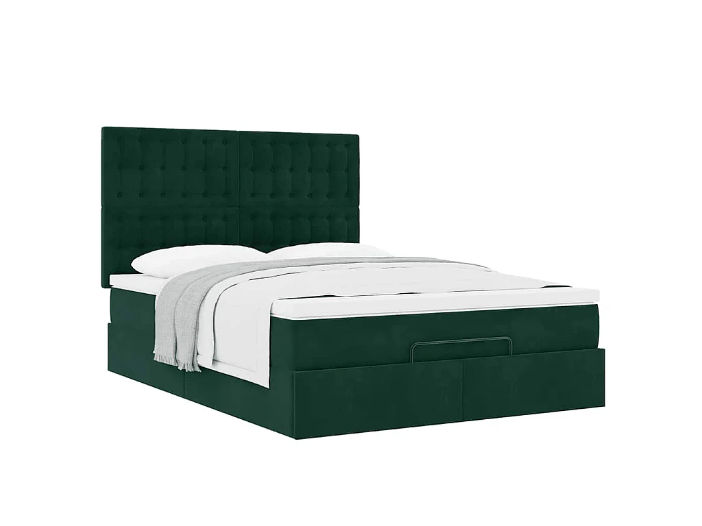 Struttura Letto Pouf con Materassi 140x200 cm in Velluto